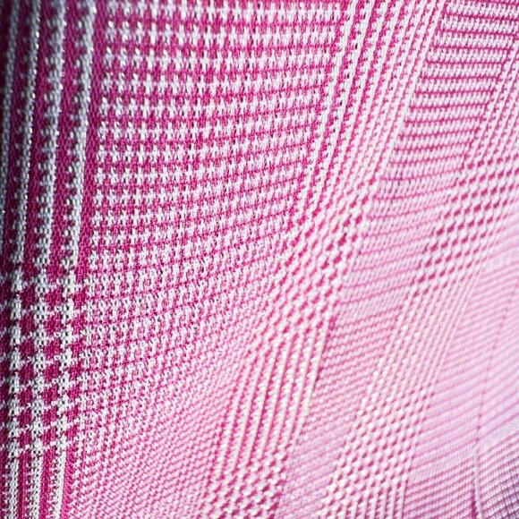 Vintage Jean Louis Scherrer Pink Metallic Silver Plaid Blazer 38 - Picture 11 of 15